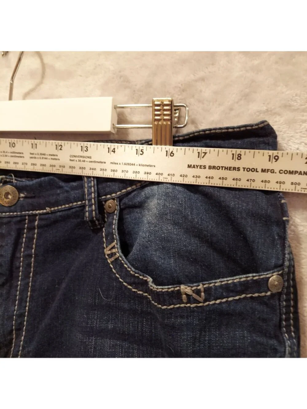 Faded Glory Jeans Men 38x32 straight leg dark wash embellished pocket dad work